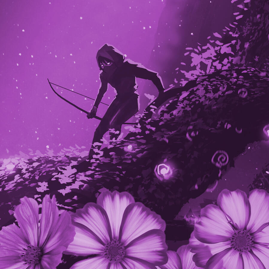 Art by Tithi Luadthong showing an archer in a tree.